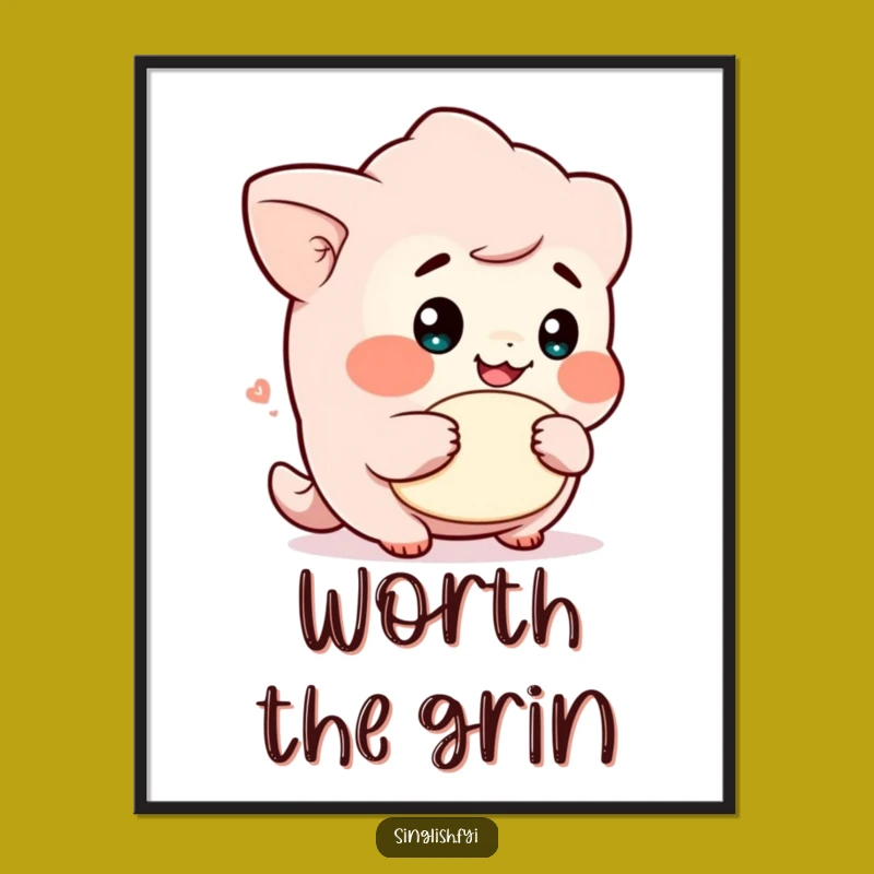 Funny Cheeky Lah Character Poster: Inject Humor into Your Decor