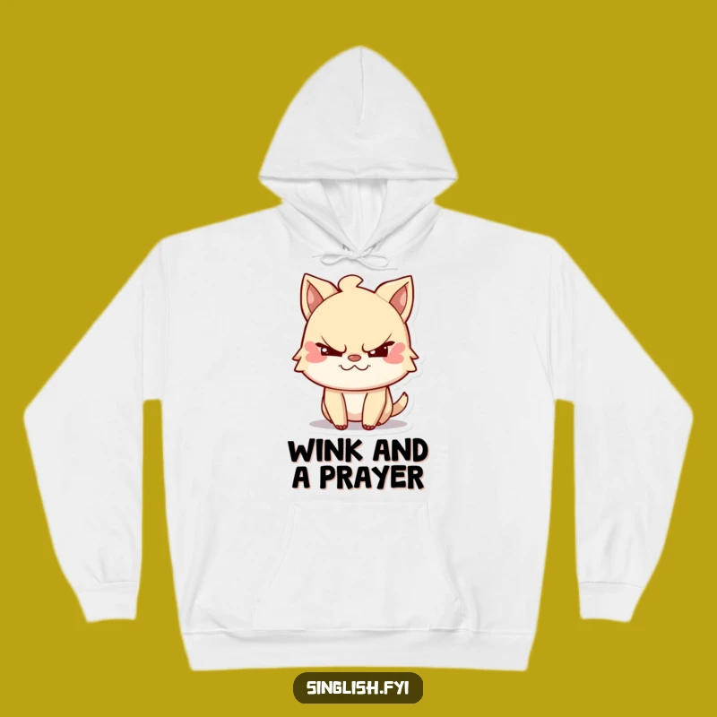 Cozy Funny Mischievous Character Hoodie, Playful Wink Sweatshirt, Warm Gift