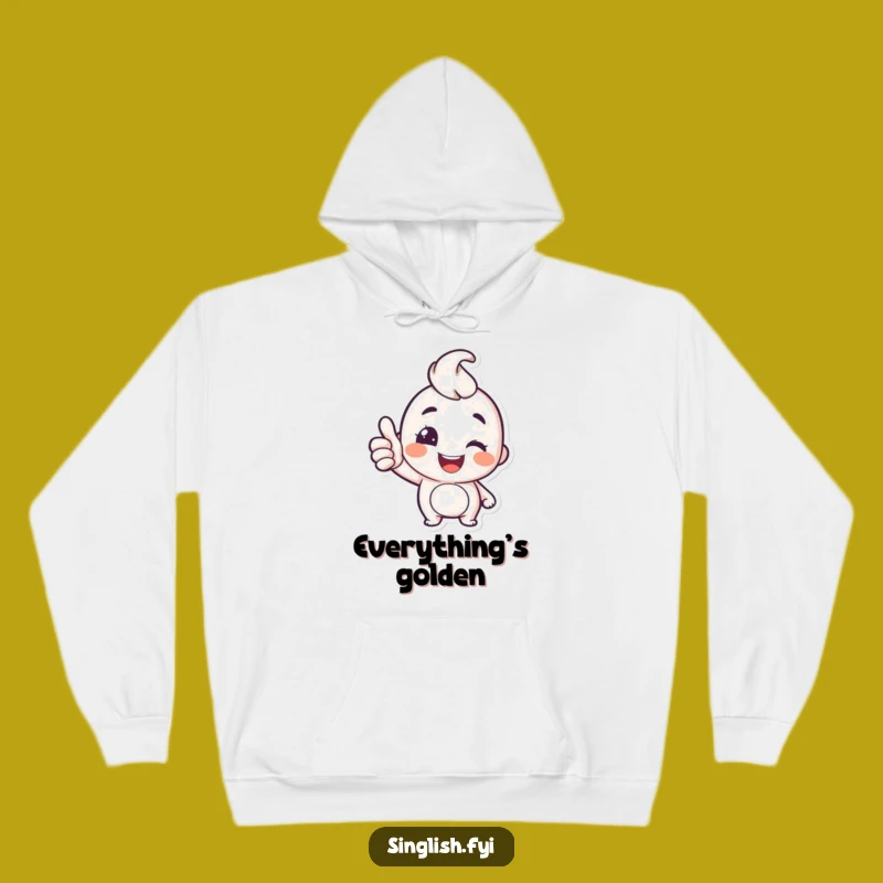 Cozy Funny Thumbs Up Hoodie: Happy Character Wink Sweatshirt, Great Cheerful Gift!