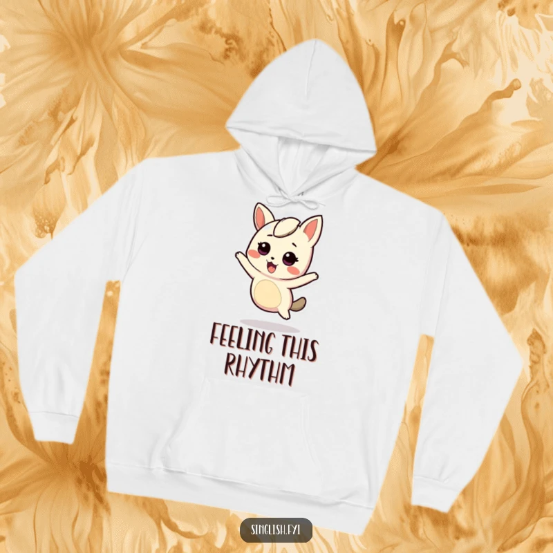 Funny Hoodie: A character energetically wiggles its body, radiating fun. Cozy and humorous.