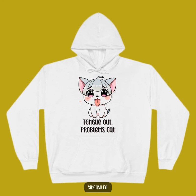 Funny Tongue Out Hoodie - Cozy Cheeky Design, Playful Comfort Gift
