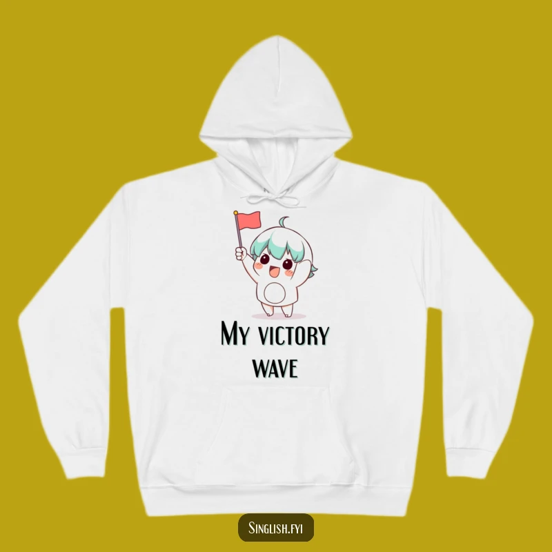 Funny Waving Flag Character Hoodie: Stay Cozy and Celebratory