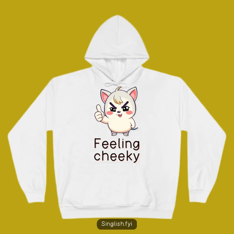 Funny Winking Thumbs Up Hoodie: Cozy Mischief Character Gift
