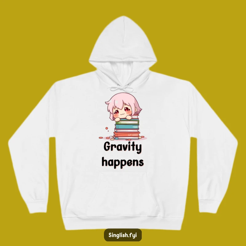 Cozy Funny Sheepish Book Knockover Hoodie: Oops! Cute Character Comfort, Great Funny Gift