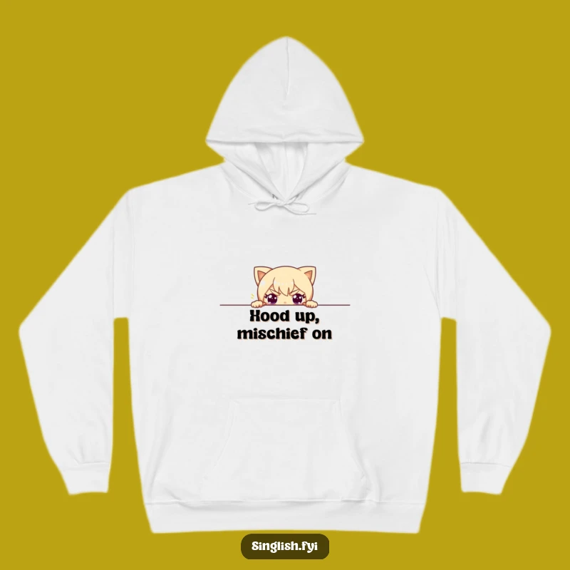 Cozy Funny Peeking Character Hoodie - Perfect Mischievous Gift