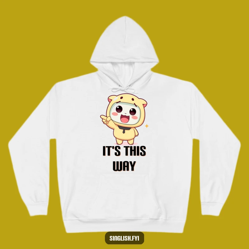 Cozy Funny Pointing Character Hoodie - Perfect Warm and Humorous Gift!