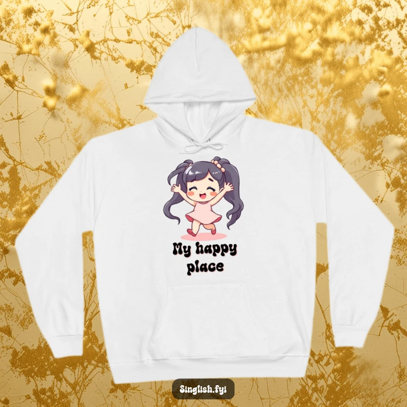 Funny Hoodie: A character dances energetically with a carefree expression, offering warm, humorous, and joyful comfort.
