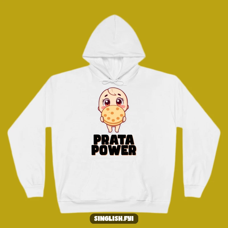Funny Wide-Eyed Roti Prata Hoodie: Cozy Apparel for Foodie Moments