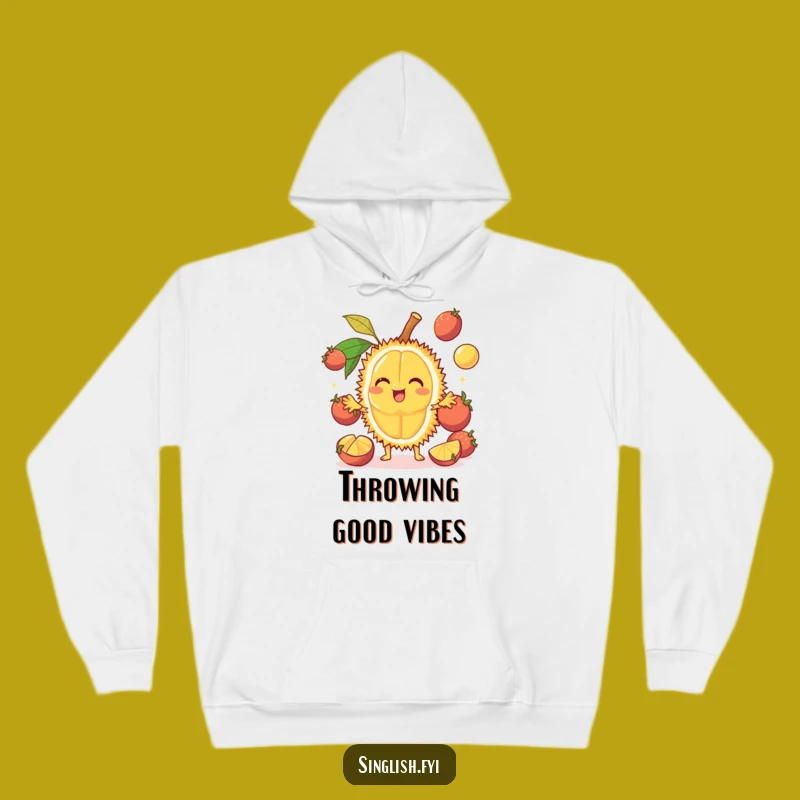 Funny Durian Juggling Hoodie - Cozy Humor for Fruit Lovers Gift