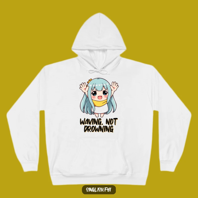 Cozy Funny Waving Character Hoodie - Embrace the Celebration!