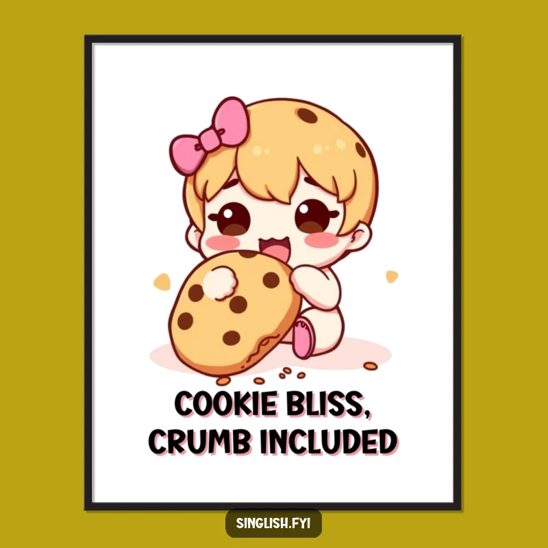 Funny Free Printable Wall Art: Cookie Muncher - Humorous Downloadable Decor