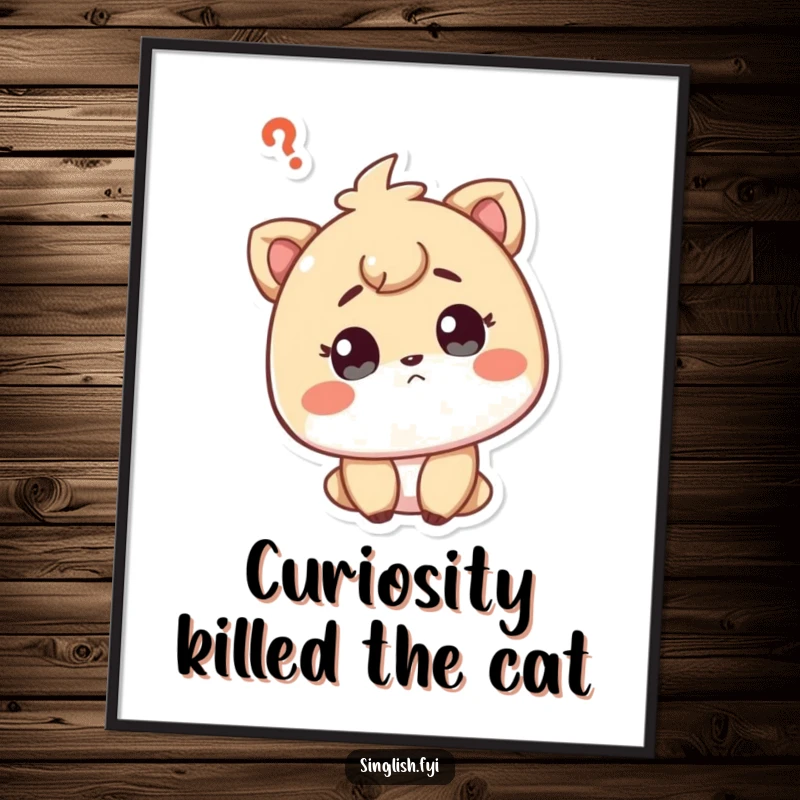Funny Free Printable Curious Character Wall Art: A character with a questioning expression, tilting their head in curiosity.
