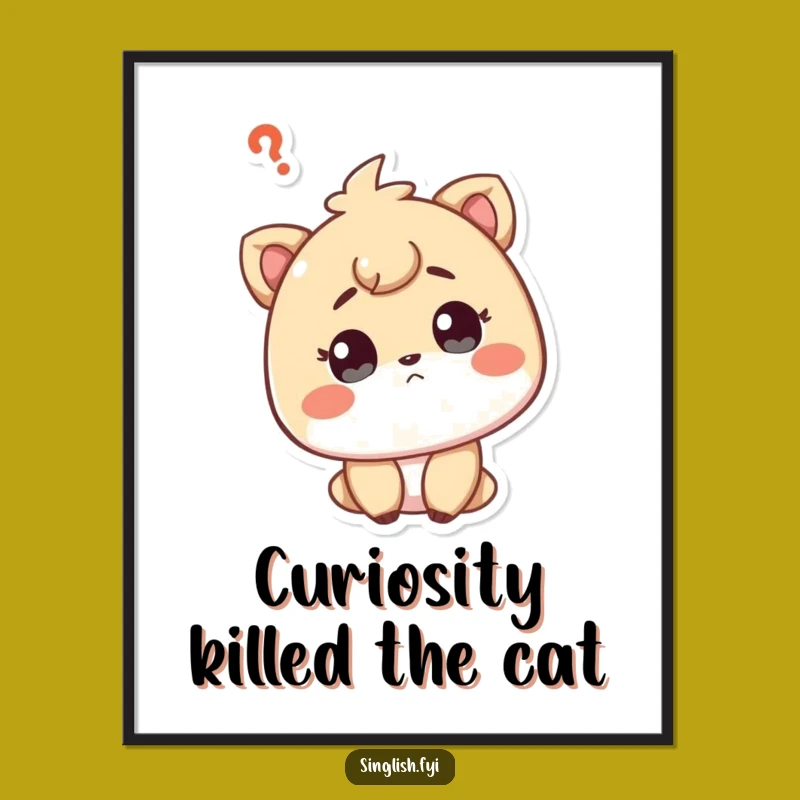 Free Printable Curious Character Wall Art: Questioning Downloadable Decor