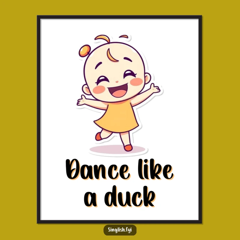 Free Printable Dancing Shelduck Wall Art - Happy Moves Downloadable Decor Gift