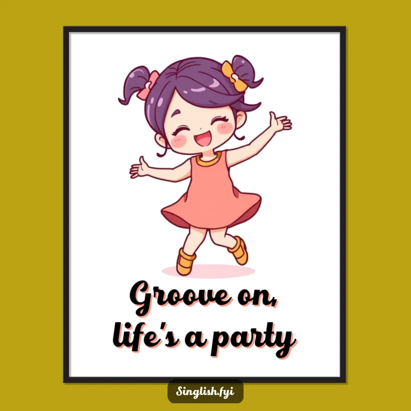 Free Printable Dance Wall Art: Funny Character's joyful downloadable gift