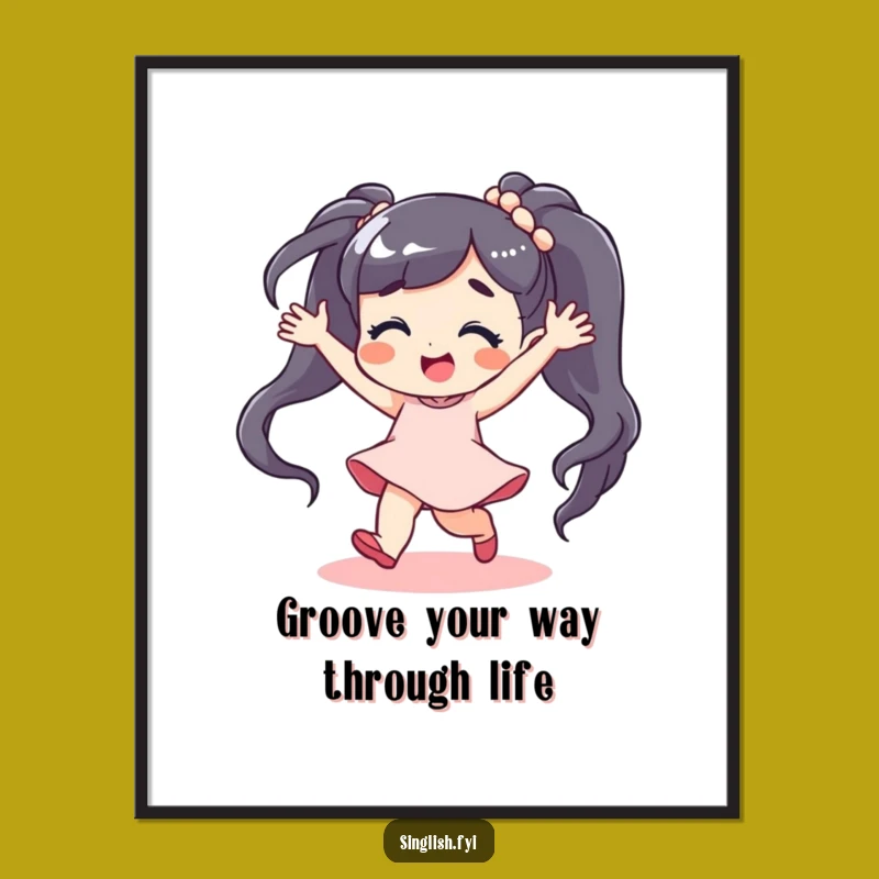 Free Printable Wall Art: Dancing Character for Lively and Fun Decor