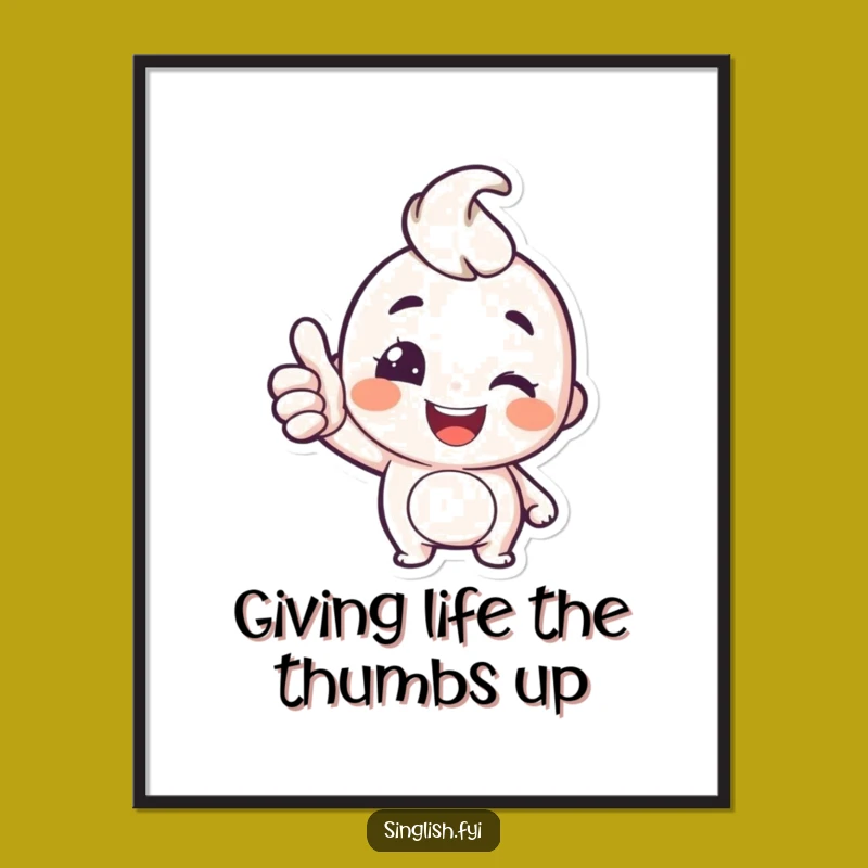 Free Printable Wall Art: Winking Thumbs Up - Funny Downloadable Art Gift