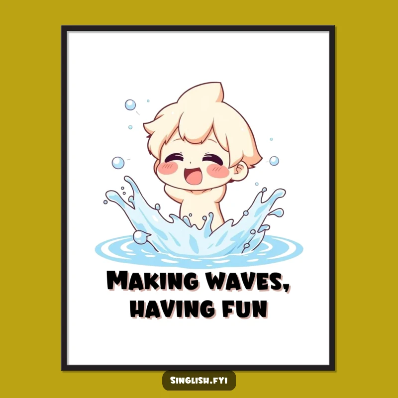 Funny Free Printable Wall Art: Glee Splash Character, Humorous Downloadable Art