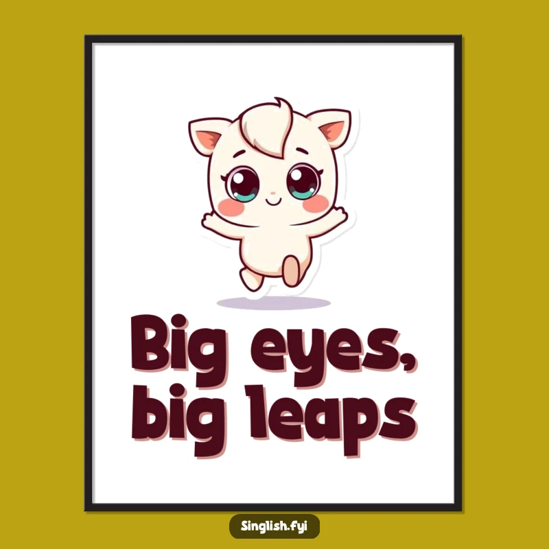 Funny Free Printable Wall Art: Playful Hopping Character, Cute Downloadable Decor, Print at Home