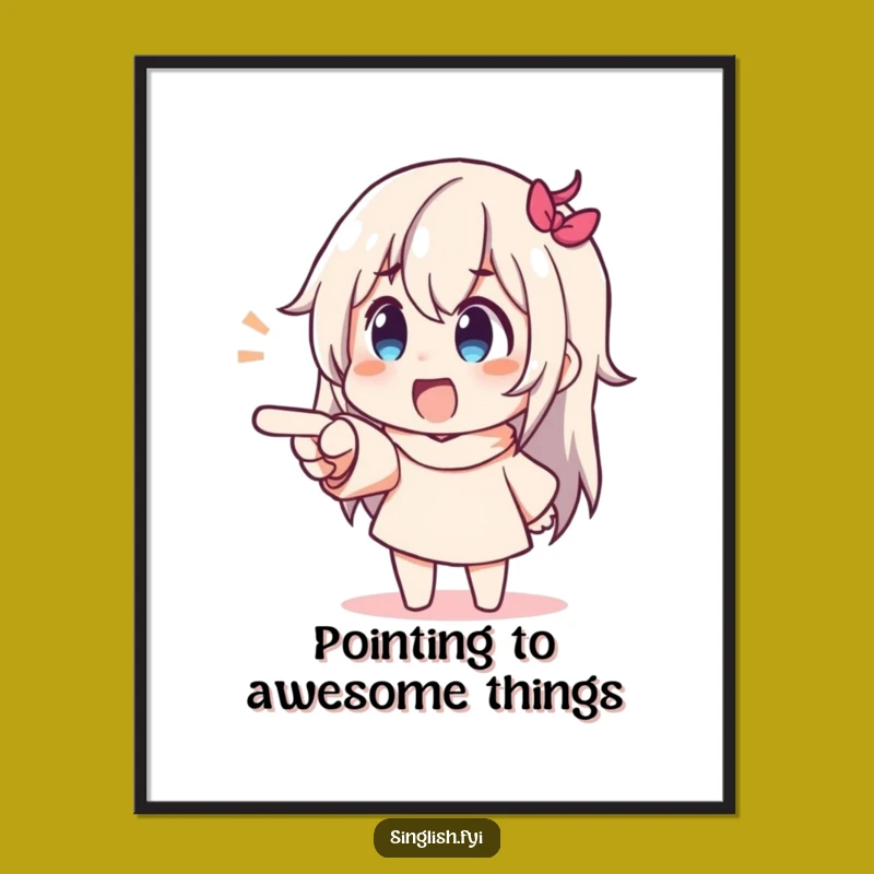 Funny Free Printable Wall Art: Pointing Character for a Delightful Downloadable Decor