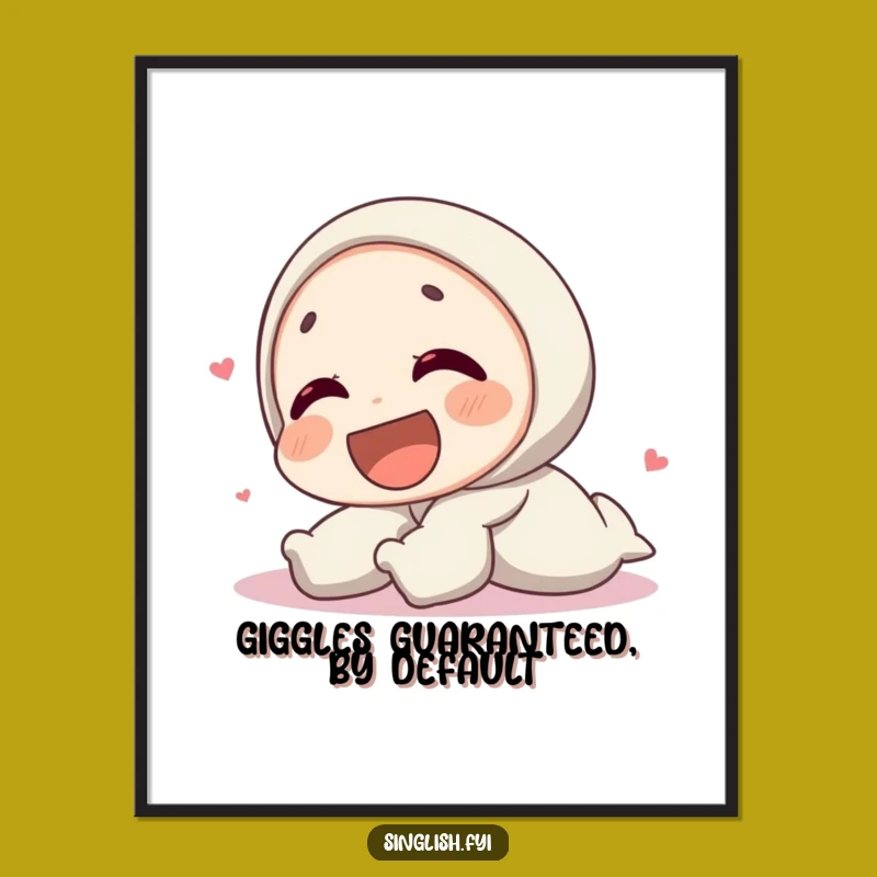 Funny Free Printable Wall Art - Laughing Character's Hilarity - Quirky Downloadable Decor