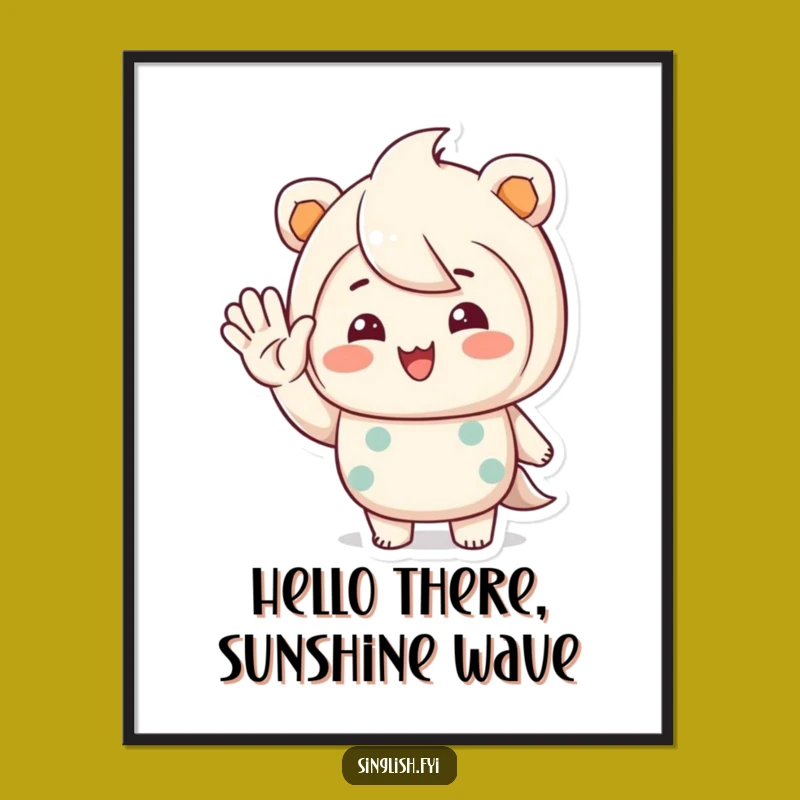 Friendly Waving Smiling Character Free Printable Wall Art Decor