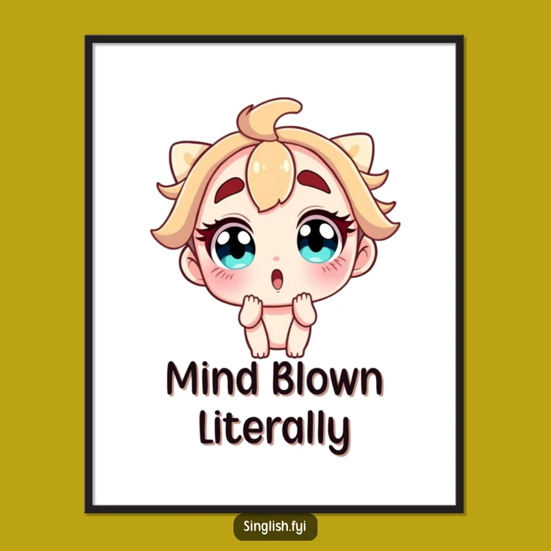 Funny Free Printable Wall Art: Wide Eyed Surprised Character Laughing Downloadable Art Decor