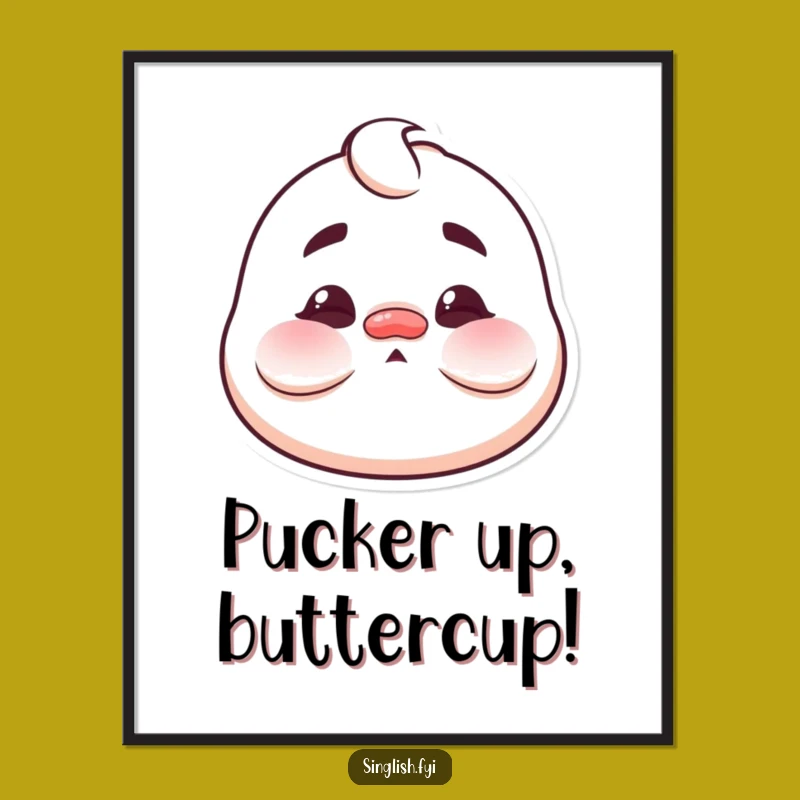 Funny Free Printable Wall Art: Puffed Cheek Character for Comical Downloadable Decor