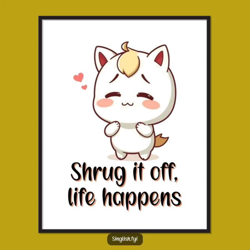 Confused Happy Shrug Character Free Printable Wall Art Decor