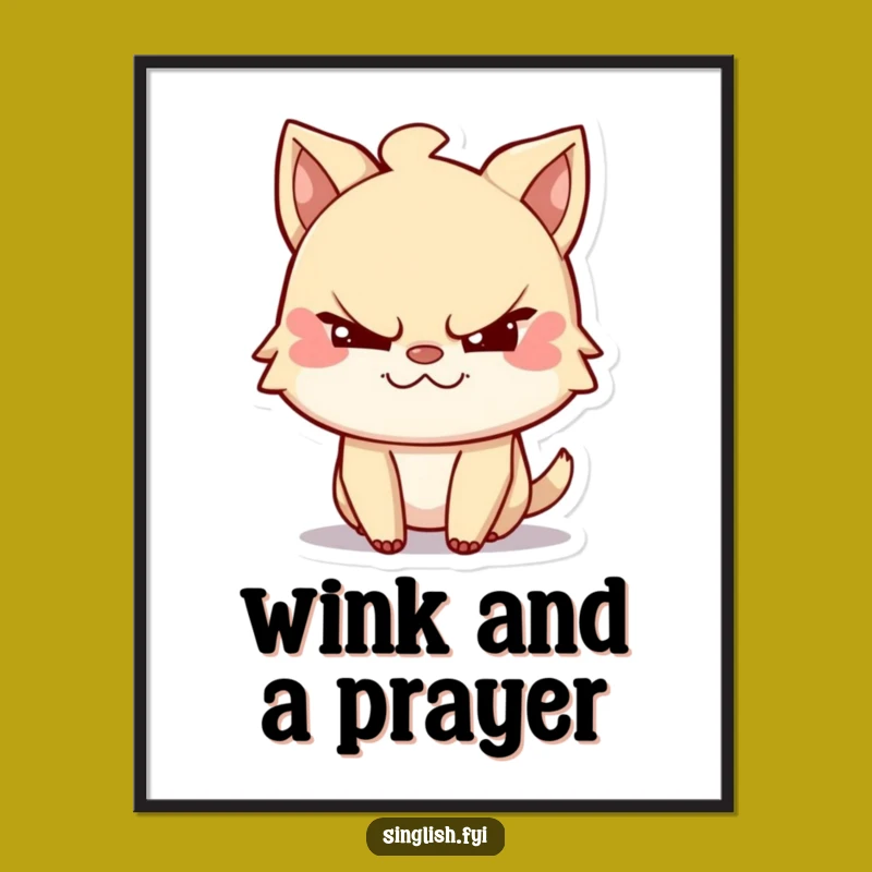 Free Printable Wall Art: Mischievous Winking Character, Funny Downloadable Art for a Playful Home Decor