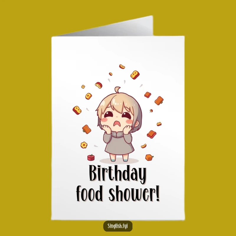 Free Printable Food Rain Shelduck Birthday Card - Surprise Treats DIY Downloadable Gift