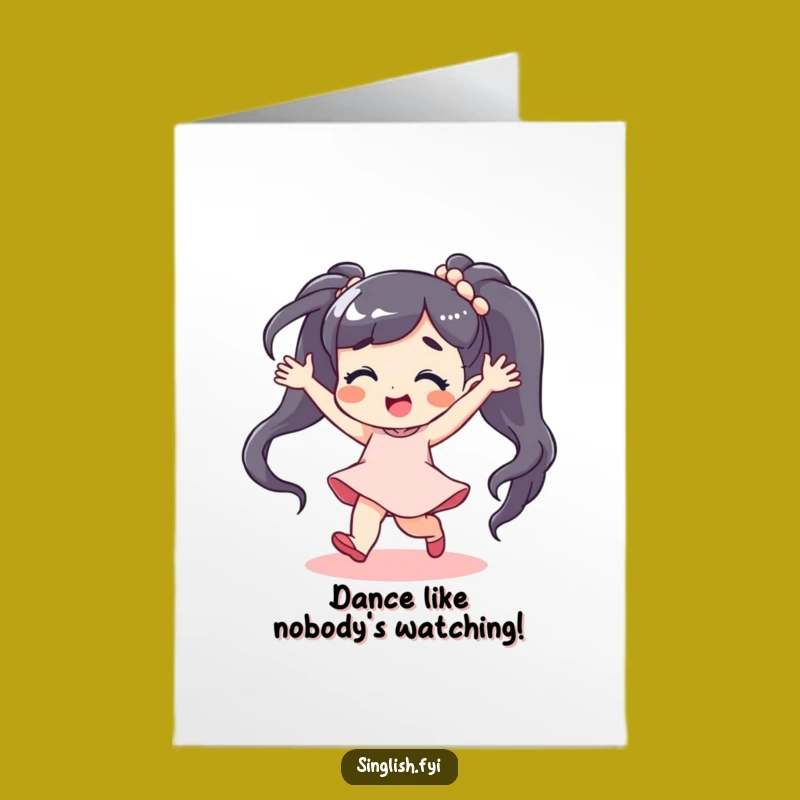 Free Printable Birthday Card: Dancing Character for Joyful DIY Celebrations