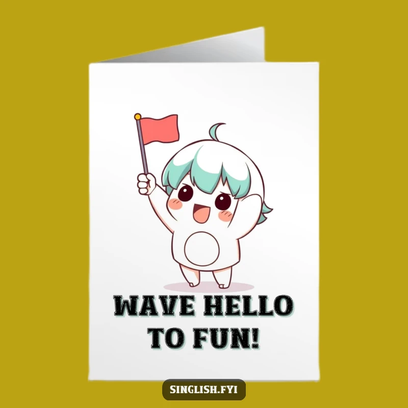 Excited Flag Waving Birthday Card: Free Printable Fun - Downloadable Gift!