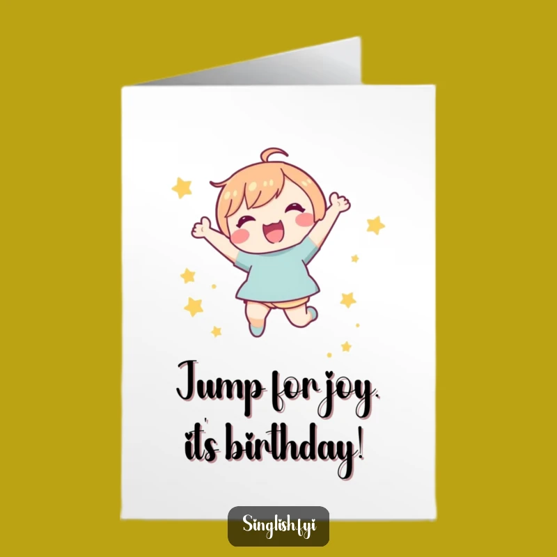Free Printable Birthday Card: Joyful Star Jumper - Funny Downloadable Gift Party Starter