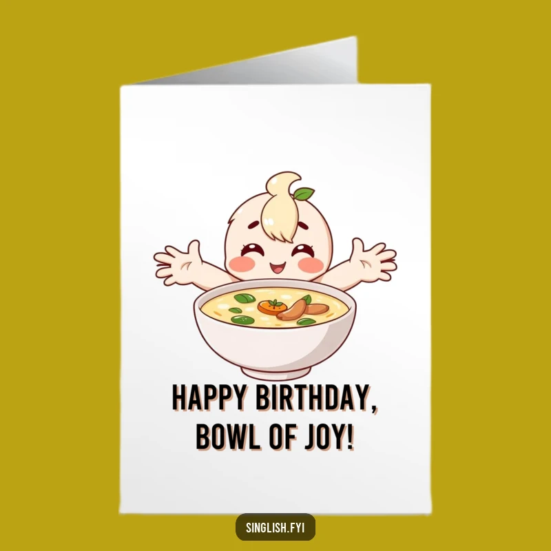 Free Printable Laksa Birthday Card: Happy Hugging Downloadable Foodie Gift