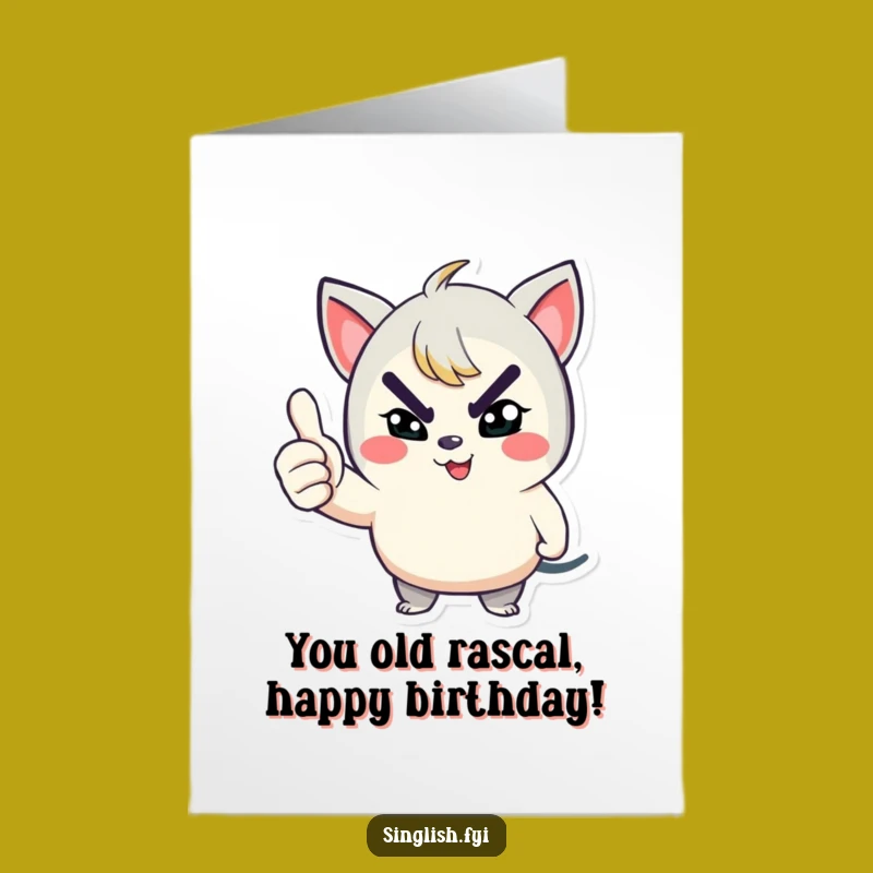 Funny Free Printable Birthday Card: Winking Character with Thumbs Up, Hilarious Downloadable Gift