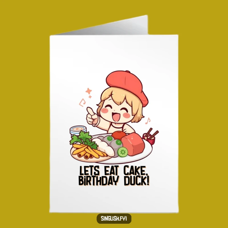 Free Printable Foodie Shelduck Birthday Card - Local Eats DIY Downloadable Gift