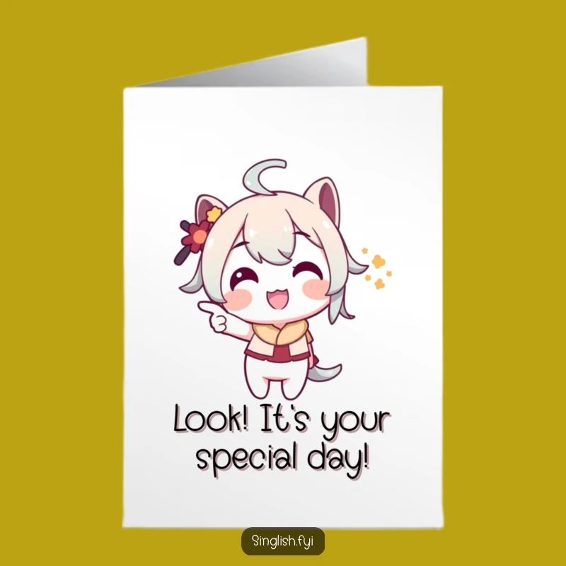 Free Printable Birthday Card: Playful Point - Funny Downloadable Gift