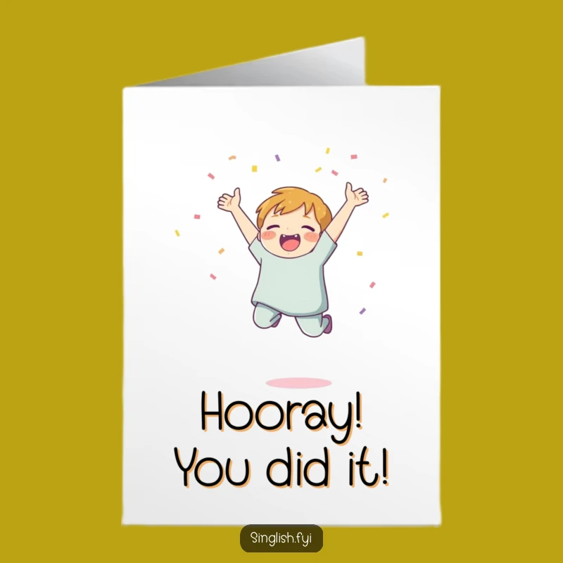 Ecstatic Confetti Jump Free Printable Congrats Card: Hilarious Downloadable
