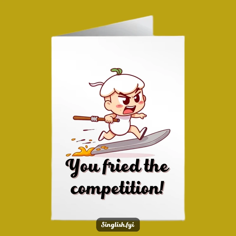 Free Printable Char Kway Teow Congrats Card: Spatula Race Downloadable