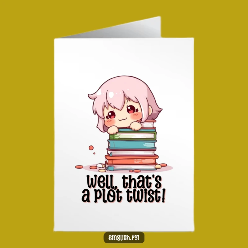 Free Printable Congrats Card: Book Mishap - Funny Downloadable for 'Oops' Moments