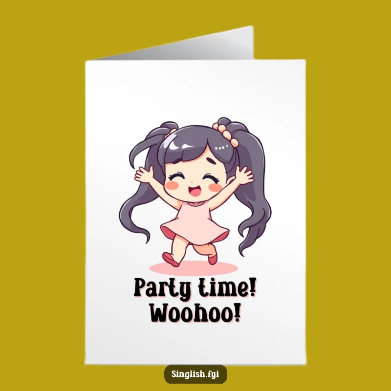 Free Printable Congrats Card: Dancing Character for Celebratory DIY Wishes