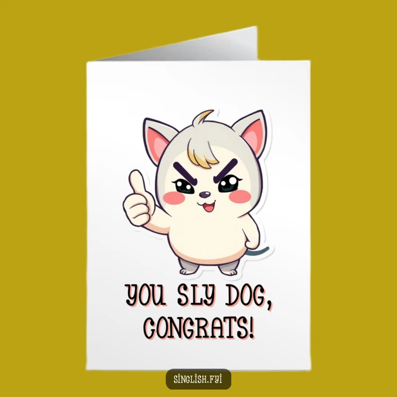 Free Printable Congrats Card: Winking Character, Thumbs Up, Funny Downloadable Gift