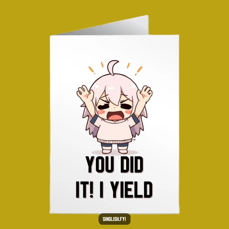 Free Printable Congratulations Card: Exasperated Character, Funny Downloadable Gift for Any Occasion