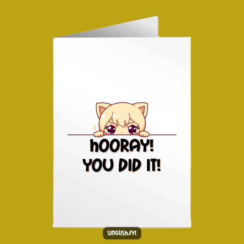 Free Printable Congratulations Card - Mischievous Character's Sneaky Surprise, Downloadable