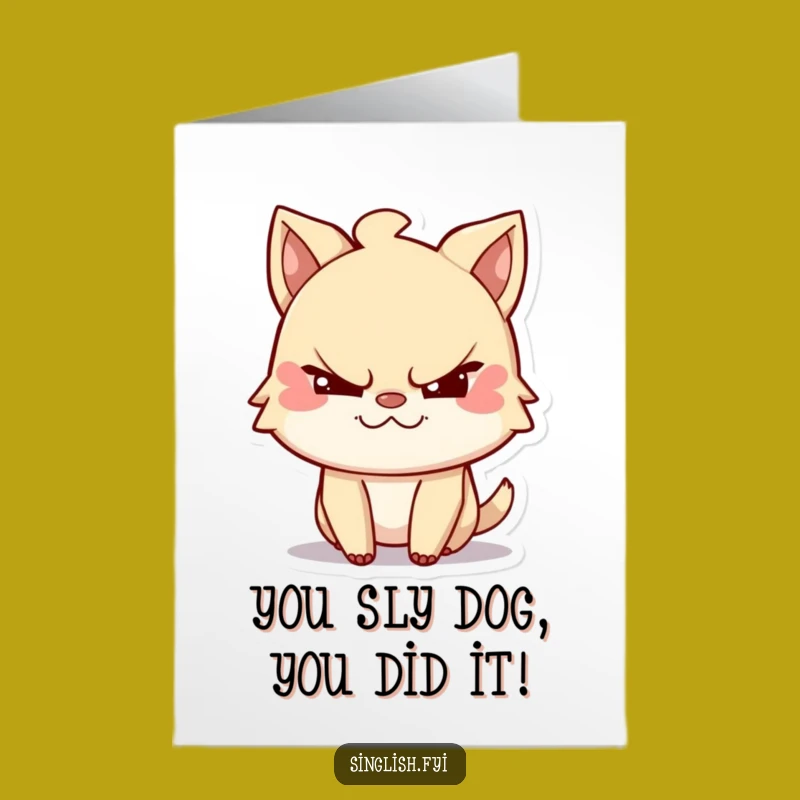 Free Printable Congratulations Card: Winking Character, Hilarious Downloadable Gift for Any Achievement