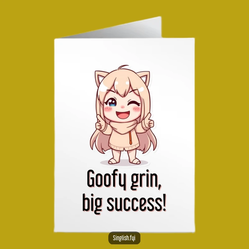 Free Printable Congrats Card: Goofy Pose, Humorous Downloadable Celebration