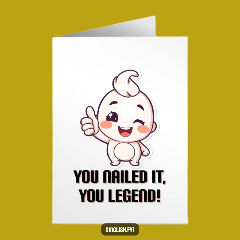 Free Printable Congrats Card: Winking Thumbs Up - Funny Downloadable Gift