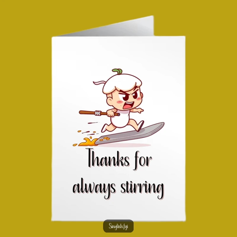 Free Printable Char Kway Teow Thank You Card: Spatula Race Download