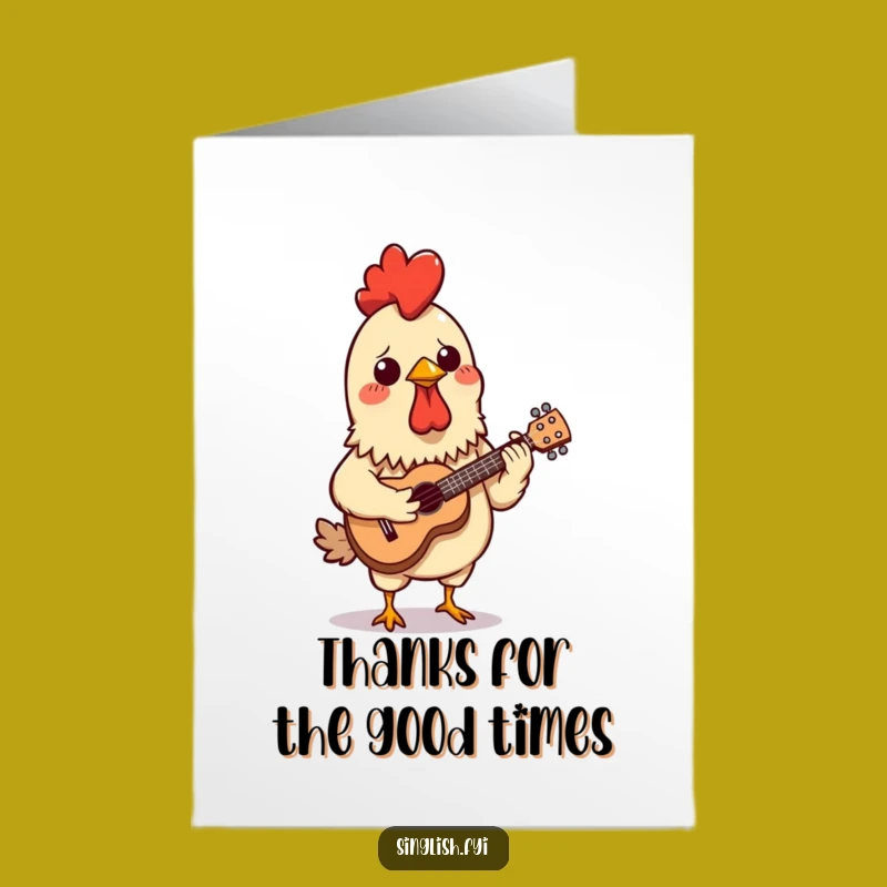 Free Printable Chicken Skewer Thank You Card: Ukulele Thanks Downloadable